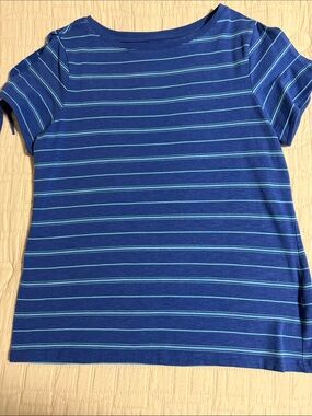 Talbots Blue Striped Short Sleeve Tee